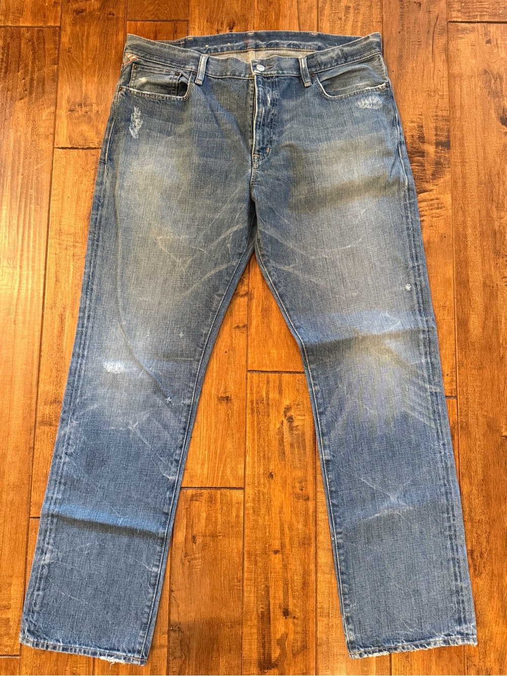 Vintage Denim & Supply Ralph Lauren 38/34 Faded Whiskering USA Flag Straight Y2K